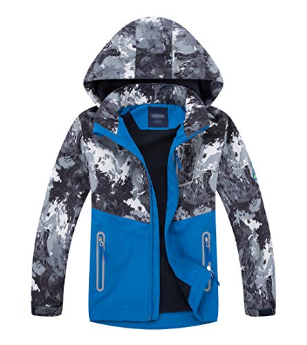 LAUSONS Manteau mi Saison garçon imperméable - Veste Militaire Coupe Vent Garcon avec Capuche 3-4 Ans/Taille 110 - Gris