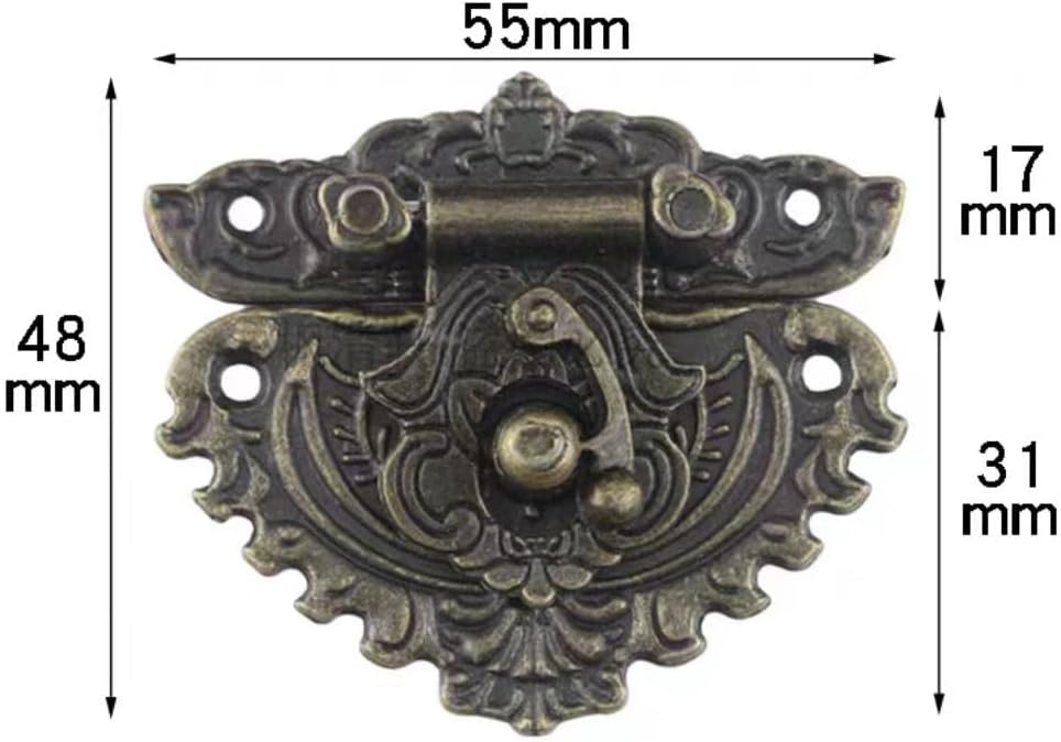 Hasps Latch,3 Set Bronze Cabinet Hinge Belt DIY Jewelry Wooden Box Toggle Buckle Lock Buckle Retro Hardware Set Furniture Accessories