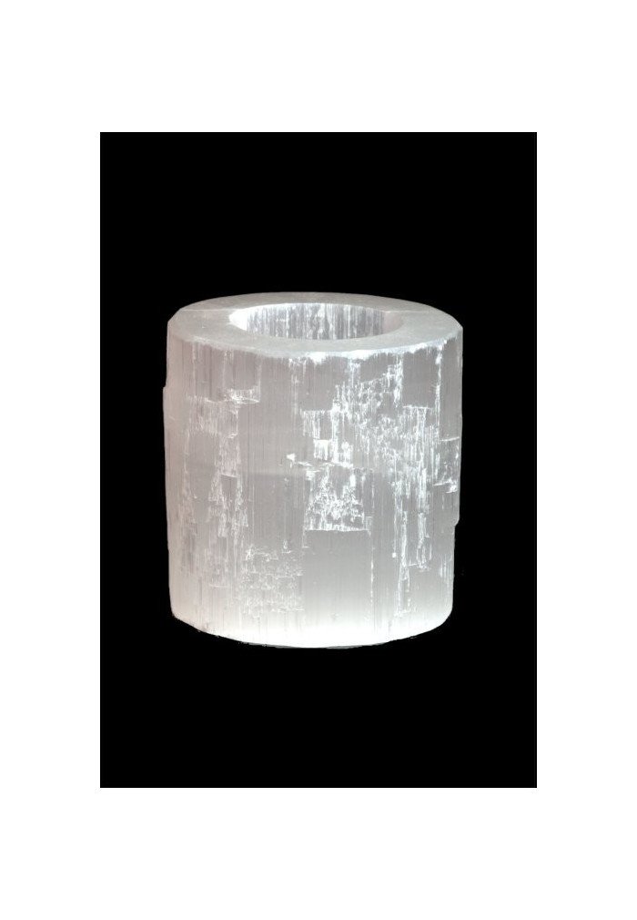 Cylindrical Selenite Candle Holder 0.5-0.7 kg