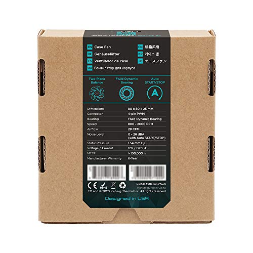 Image of Iceberg Thermal IceGALE 80mm PWM Premium Case Fan (Teal)