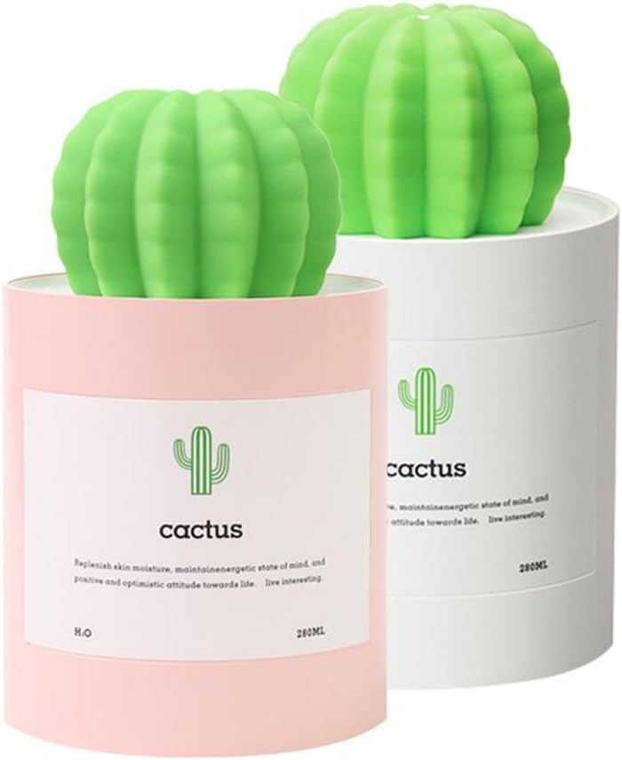 Xuan - worth having USB Humidifier 280ml Cactus Style Mini Mute Air Spray Office Bedroom Children Sleep ( Color : Pink )