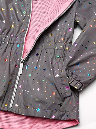 Limited Too Girls Limited Too Casaco Anoraque estampado para meninas, Carvão, 4