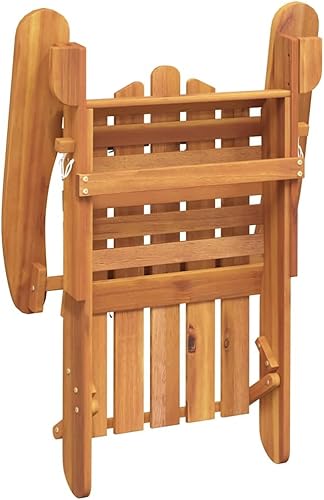 Miniatura 4 de Adirondack Outdoor Folding Chair Solid Acacia Wood 33.1x29.5x35.4 in Brown Oiled Finish Foldable Portable Patio Seating for Garden Deck Camping