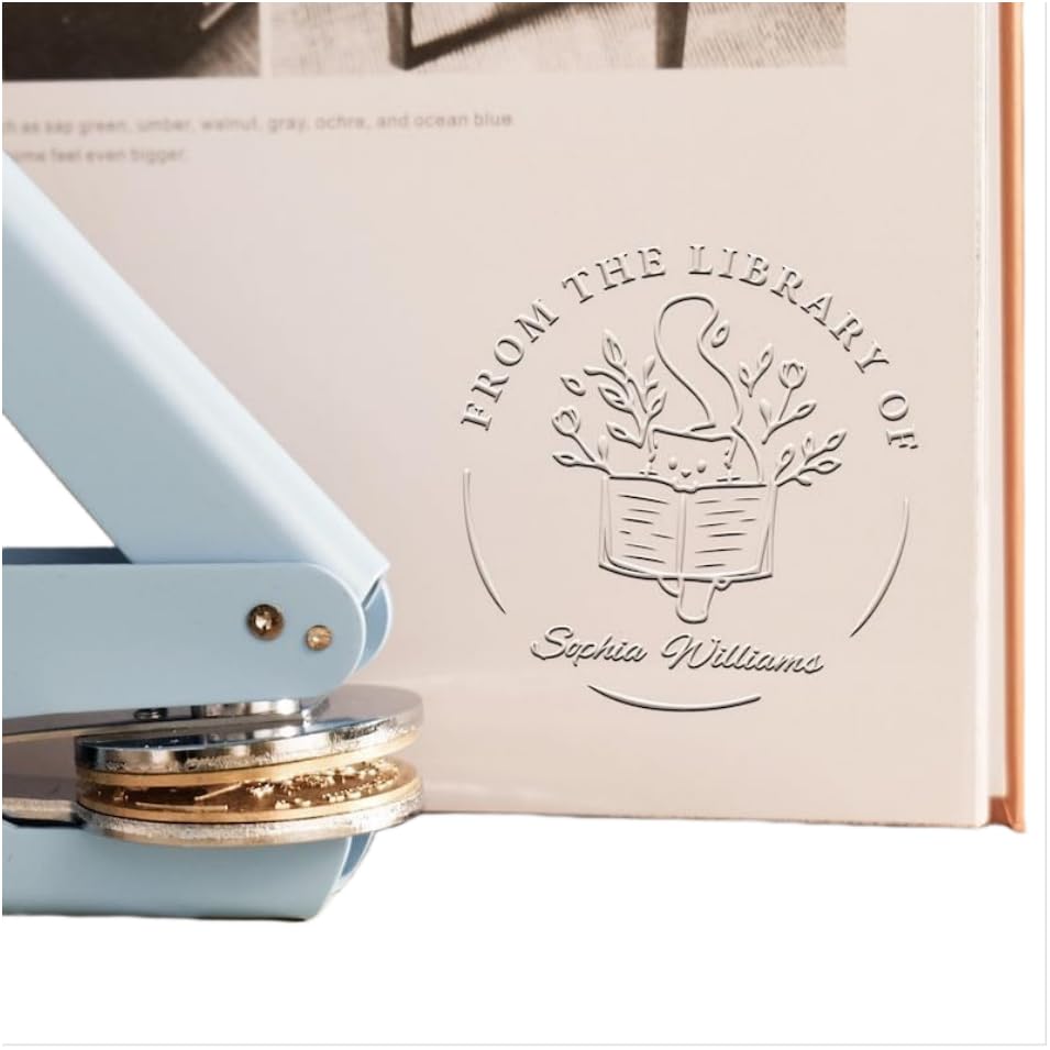 Custom Book Embosser - Ex Libris, from the Library of | Book Lover Gifts , Gift for Her