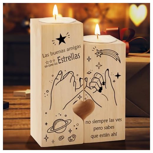 PRSTENLY PRSENTLY Regalos Originales para Mujer Hombre, Candelabro Regalo para Mujer Amiga Amigo Hermana De Cumpleaños Navidad San Valentin
