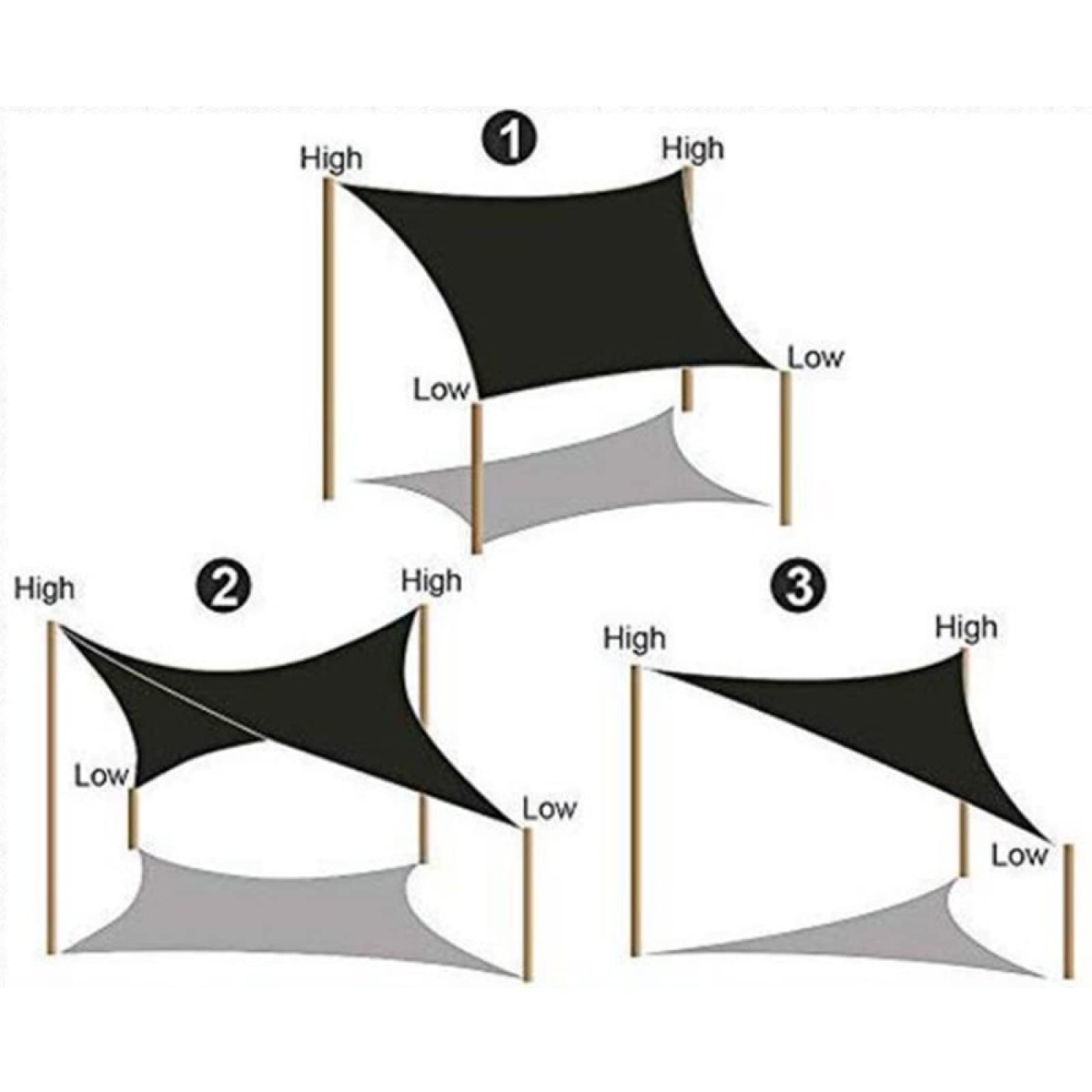 HIONRE Voile d'ombrage Pare-Soleil Jardin Balcon,Voile d'ombrage Triangulaire, Voile d'ombrage Anti-Pluie de Jardin, Beige, 3,6 x 3,6 x 3,6 m,Respirant étanche Voile d'ombrage