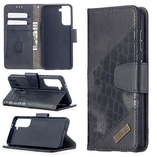 Coque Samsung S21 antichoc avec porte-carte de crédit et support vidéo pliant noir