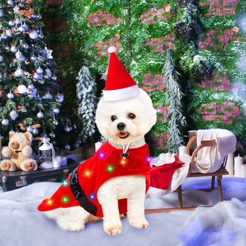 Disfraz de Navidad para perro con luces, talla M miniatura 4