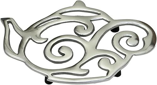 Miniatura 2 de Salvamanteles de tetera de metal fundido para sartén caliente, antideslizante, resistente al calor, salvamanteles rústicos para platos calientes de