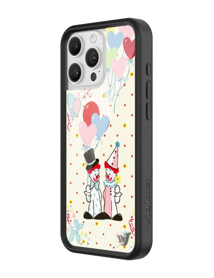 Image of Wildflower Cases - Compatible with iPhone 16 Pro Max | Protective Black Bumper, 4ft Drop Test Certified, Women Owned Small Business | Clown Balloon Polka Dot Trendy Triplets | Collab - Nick Sturniolo