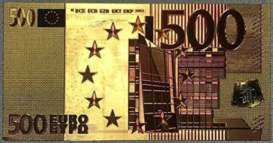 Amazon | 500ユーロ EURO 札 金メッキ 紙幣 ゴールド 24KGOLD