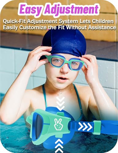 Image of Vvinca Kids Swim Goggles, Swimming Goggles for Kids 3-14 Anti-Fog UV Protection No Leak Pool Glasses for Boys Girls