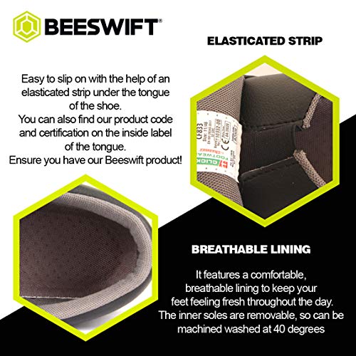 Beeswift Micro-Fibre Steel Toe S2 Slip-On Shoe 1Pr Black 13 CF83313 - 5