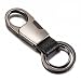 ZB-028 Leather Key Chains with 2 Split Keyrings Stainless Steel Key Holder Classic Keychain(Black Nickel)
