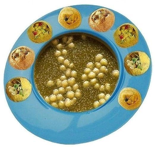 YEKDA Panipuri GOL-Gappe Serving Plates, Food-Grade Plastic Plates (Pack of 4, Assorted Color) 4