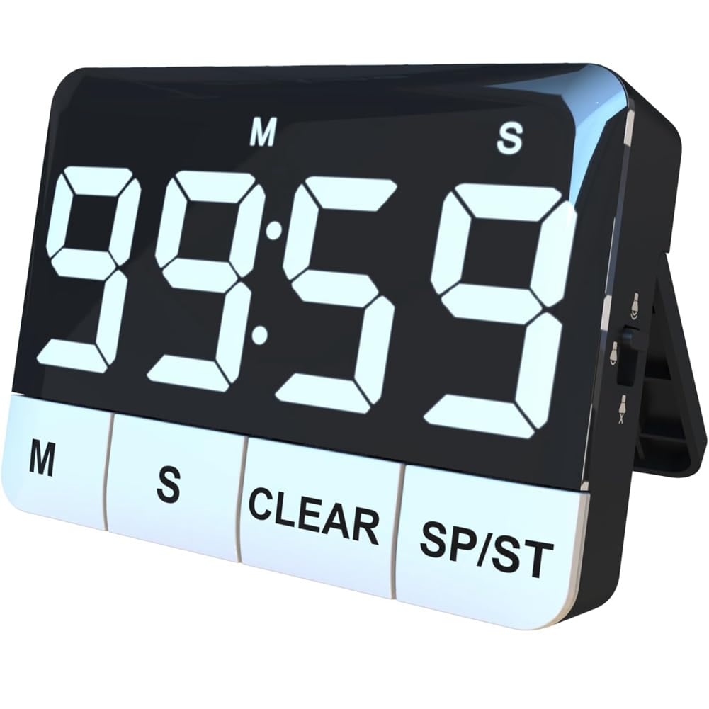 CTRLZS Kitchen Timer Digital Kitchen Timer 120DB Loud Kitchen Timer Countdown with LED Display, Count UP Countdown Magnetic Countup Timer