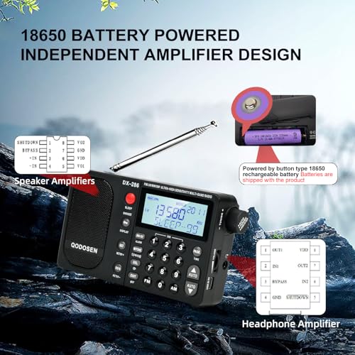 Qodosen Dx-286 Radio, Portable Shortwave Radio Am Fm Lw Sw Ultra-High Sensitivity Full-Band Radio With Tef6686 Chip With Two 3350Mah 18650 Batteries thumb #4