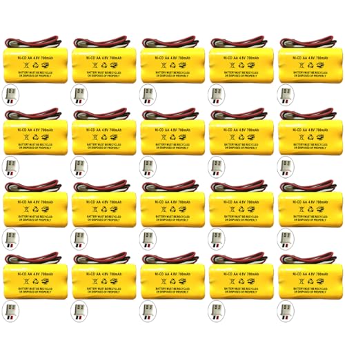 (20 Pack) 4.8v 700mah Emergency Light Exit Sign Ni-Cd Battery Replacement BL93NC487 Lite BL93NC484 BL93NC485