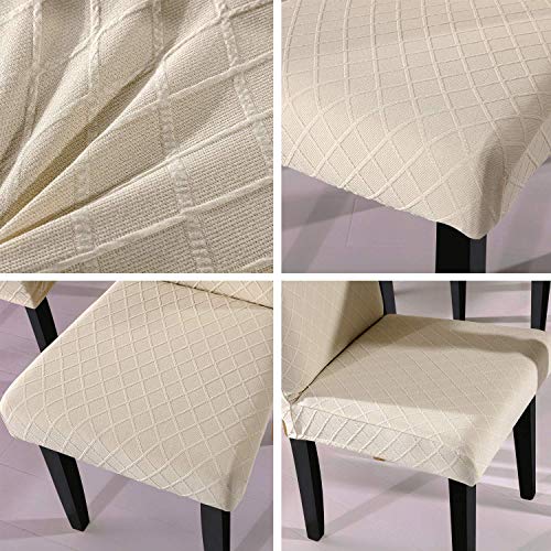Fuloon 6 Pack Super Fit Stretch Removable Washable Short Dining Chair Protector Cover Seat Slipcover For Hotel, Dining Room, Ceremony, Banquet Wedding Party #TOP3
