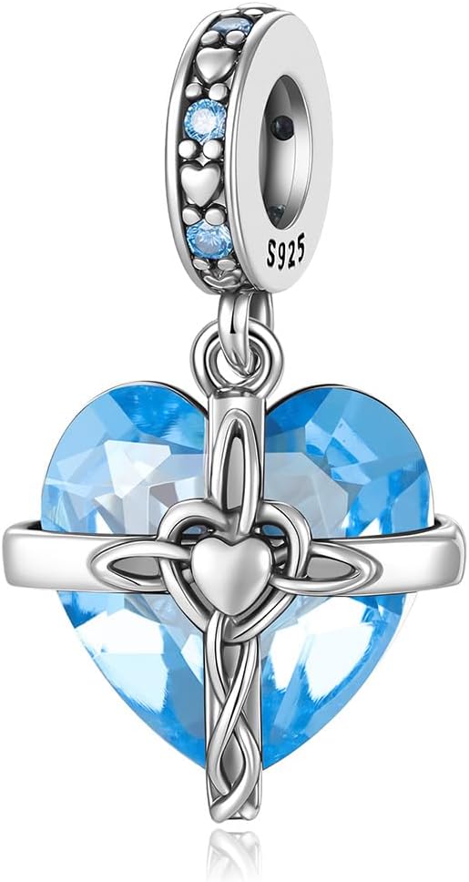 925 Sterling Silver Cross Charms Dangle Beads Heart Birthston Charm for Bracelet and Necklace,Birthday Christmas Women Jewelry Gifts 925 Sterling Silver Cross Charms Dangle Beads Heart Birthston Charm for Bracelet and Necklace,Birthday Christmas Women Jewelry Gifts