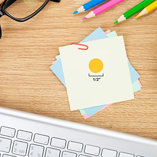 Chromalabel 1/2 Inch Round Permanent Color-Code Dot Stickers, 1000 Per Dispenser Box, Goldenrod #TOP1