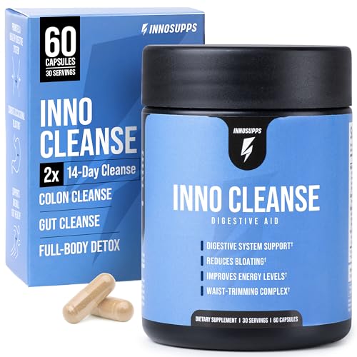 InnoSupps Inno Cleanse 14 Day Colon & Detox Flush, Waist Trimming Complex, Gut Cleanse, Digestive System Support, Stool Softener & Reduced Bloating & Occasional Constipation Relief