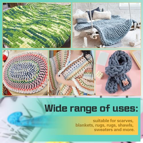 Image of QMNNMA 18 mm Crochet Hook, Large Crochet Hooks for Chunky Yarn | Big Crochet Hooks, Jumbo Crochet Hooks, Giant Crochet Hook, Ergonomic Knitting Needles Crochet Needle for Beginners