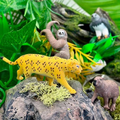 Safari Ltd. South American Animals TOOB - Toy Figurines of Jaguar, Sloth, Harpy Eagle, Giant Anteater, Capybara, Arapaima, Boto (Pink River Dolphin), & Caiman - Boys, Girls & Kids Toys Ages 3+