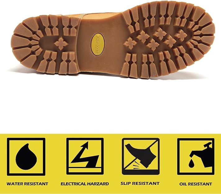 Image of CONRAD Wheat Nubuck Work Boot Collection: Sturdy, Soft Toe, Slip-Resistant Safety Shoes for Men