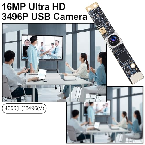 ELP 16MP USB Camera Module with Auto Focus, Microphone, Wide Angle Lens, No Distortion Webcam - Image 4