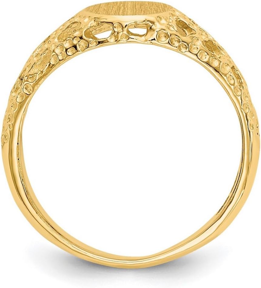 JewelryWeb 14k Yellow Gold Polished and satin Signet Ring Size 3 Ring - Image 3