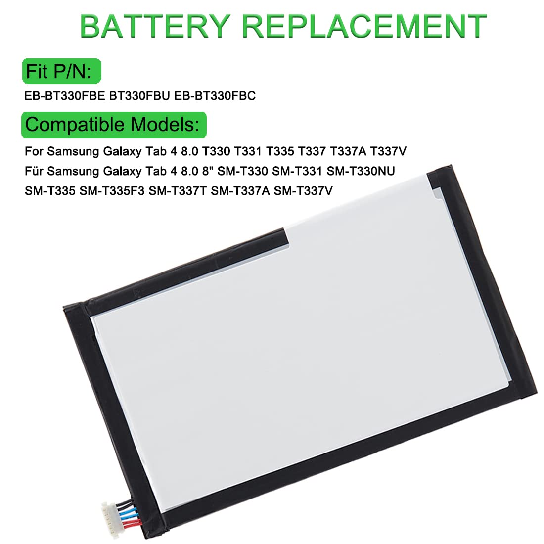Bateria Zamiennik 3.8V 4450mAh do Samsung Galaxy Tab 4 8.0 SM-T330