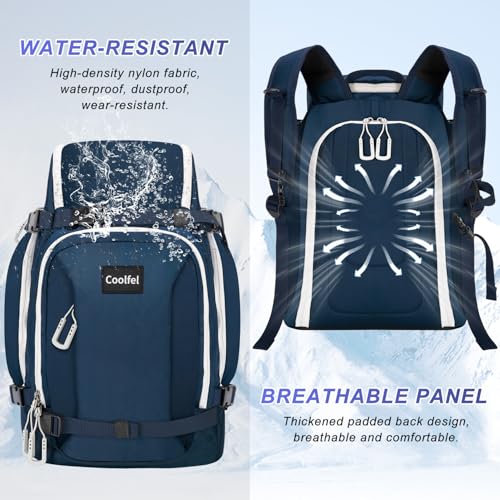 Mochila para botas de esquí de 50L con compartimento para casco ideal para nieve y patines unisex 5