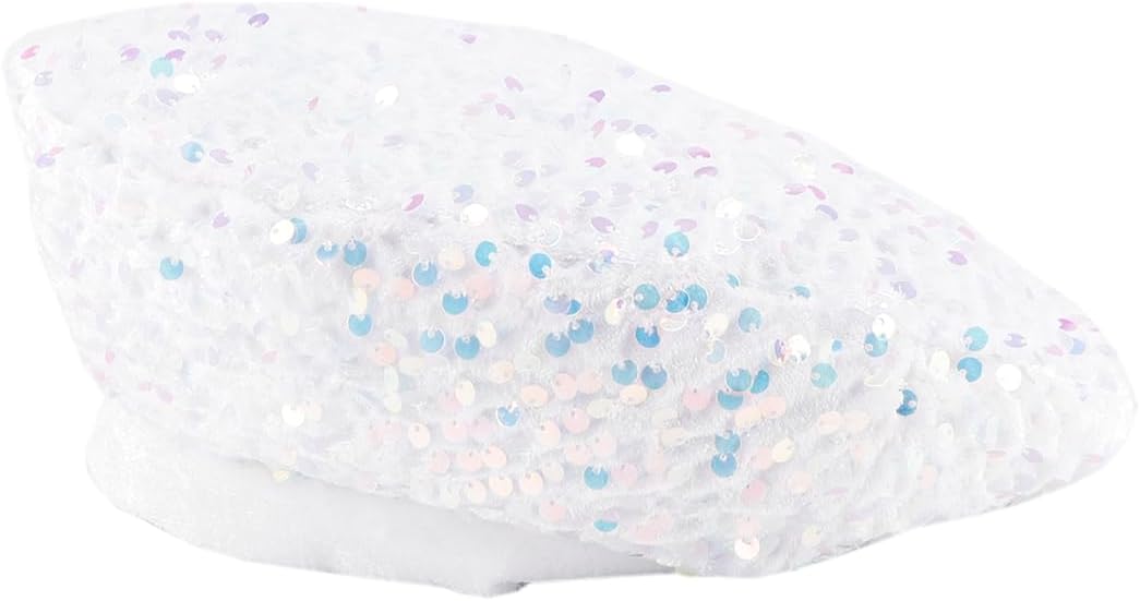 Coolwife Sequin Beret Hats for Women Artist Cap Fashionable Ladies Bling Shining French Style Beanie Beret