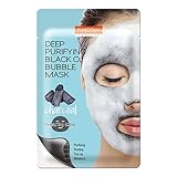 Purederm Deep Purifying Black O2 Bubble Mask Charcoal (10 Pack) – Bubble Face Sheet Mask for Purifying & Brightening