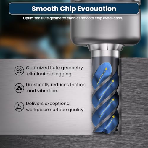 Image of Carbide Square End Mill - 4 Flute - 5 /8 inch-4T (1 Piece, 5 /8 inch) - for Milling Alloy Steels, Hardened Steel, Metal & More - Mill Bits Sets for DIYers & Professionals by LU&MN