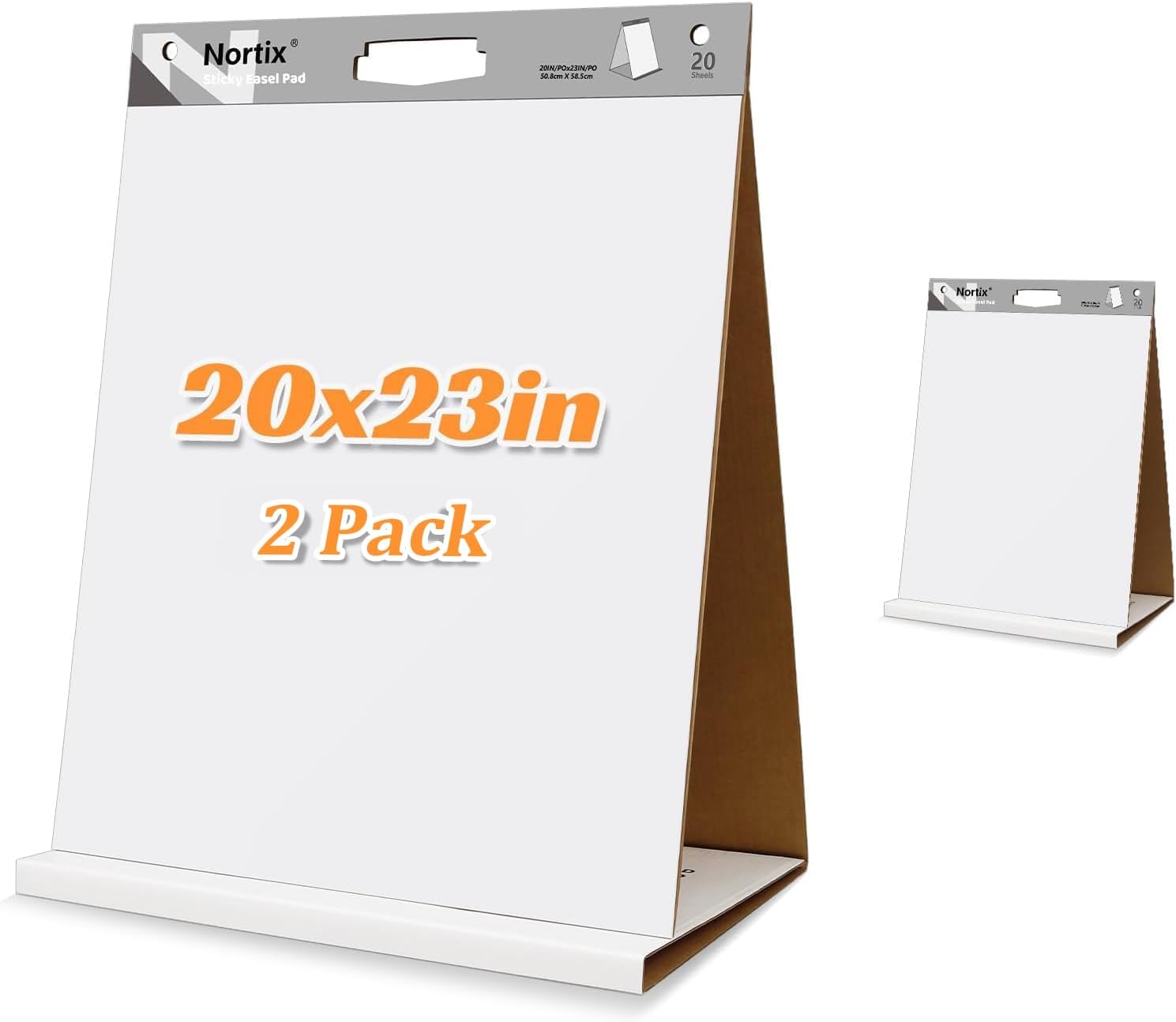 Nortix Sticky Easel Pads with Dry Erase Back, 20x23 in, 20 sheets