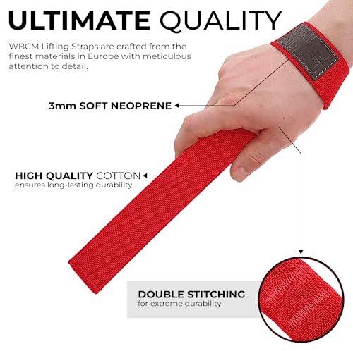Image of WARM BODY COLD MIND Lasso Lifting Wrist Straps for Cross Training - Rated at 770 lb - Hand Wraps for Olympic Weightlifting, Powerlifting, Weight Lifting, Bodybuilding Strength Deadlift Gym Bar, Cotton