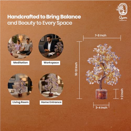 Image of Amethyst Crystal Tree 300 Beads | Natural Healing Gemstone Money Tree for Wealth, Prosperity & Positive Energy | Handmade Home Decor, Office Desk, Feng Shui & Vastu Gift | Pack of 1