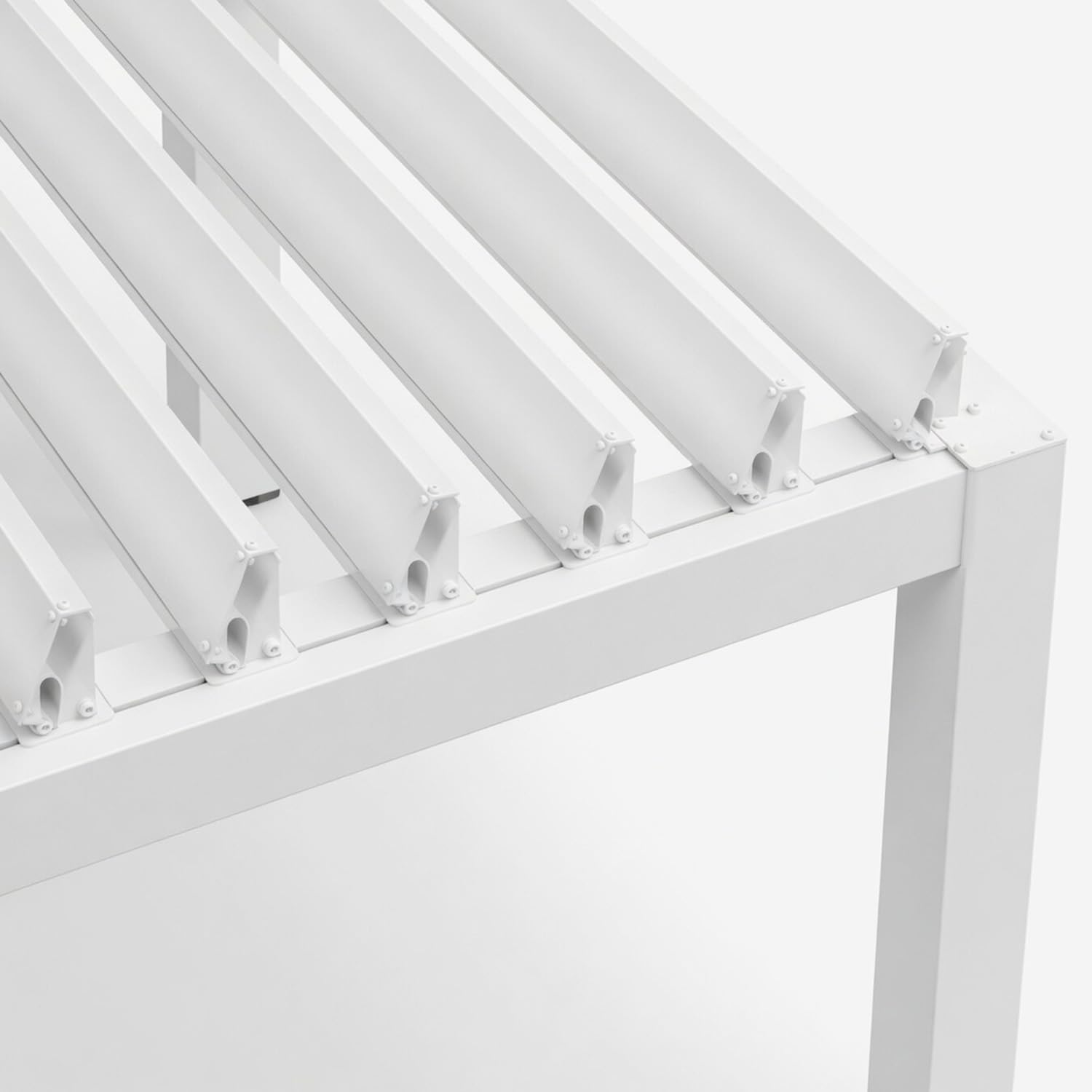 Pergola Bioclimatica 3x4 Metri Gazebo Con Tetto A Lamelle Orientabili Sistema Di Drenaggio Struttura In Alluminio E Acciaio Resistente Ai Raggi UV Per Esterni Bianco Opaco