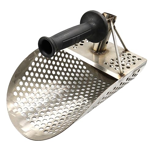 IWOWHERO Sturdy Stainless Steel Beach Shovel Metal Detecting Tool Sand Scoop Sifting Shovel for Outdoor Activities
