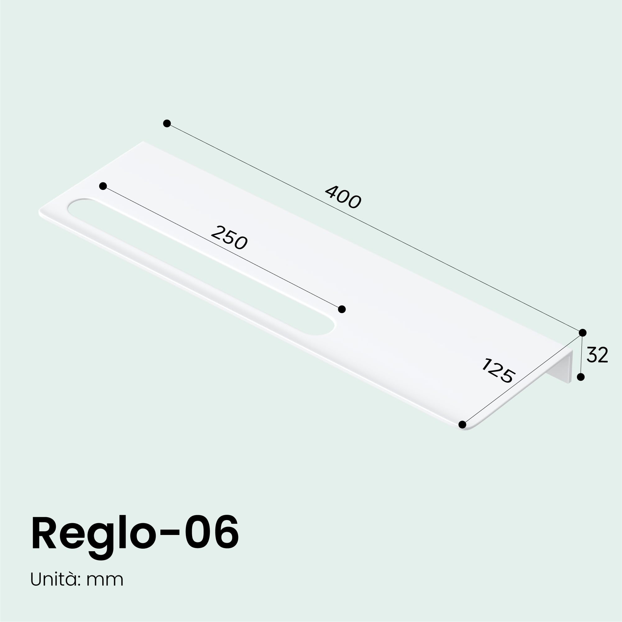 Mai & Mai Mensola da Parete Multifunzionale 40cm, Mensola per Doccia in Alluminio con Portasciugamani Mensola da Appendere per Bagno e Cucina, Bianco Opaco, Reglo-06