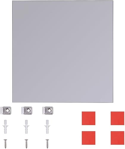 Miniatura 4 de vidaXL Azulejos de espejo sin marco, 8 piezas de 8.1 pulgadas, cuadrado, vidrio reflectante resistente montado en la pared con ganchos de acero