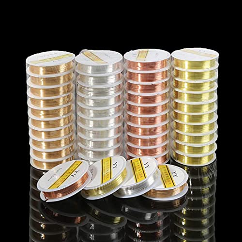 Image of DIY Crafts New 0.3 /0.4 /0.5 /0.6 /0.8 /1MM Silver Gold Copper Wire Craft Beads Rope Beading Wire For Bracelet Necklace Jewelry DIY Accessories (1 Roll, 0.3mm Silver)