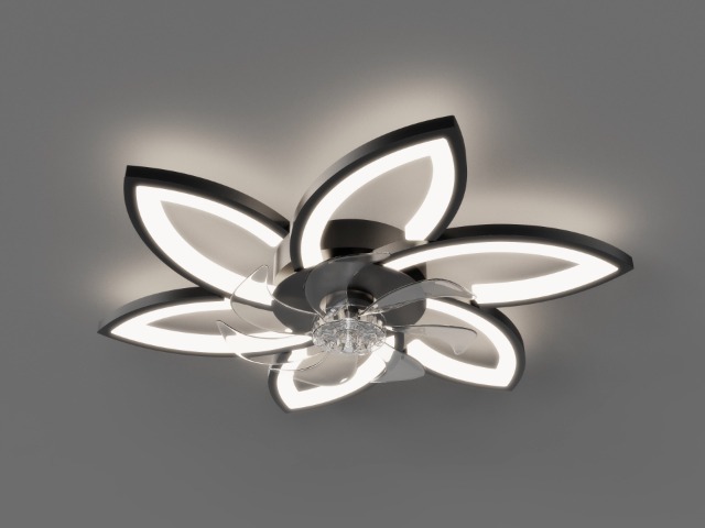 Lampadario Con Ventilatore YUNLONG - Smart, WiFi, Compatibile Con Alexa E Google Home, Nero