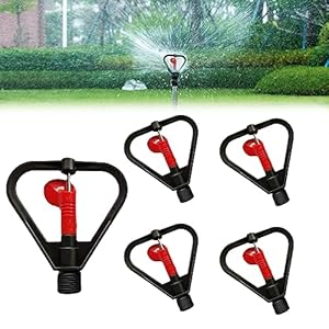 Roterende sproeier 1/2 ” 5 STKS 360 graden roterende irrigatie 3-6 meter sproeier diameter watersproeier hoofd bewateringssnelheid: 0,8-1,3 kubieke meter outdoor tuingereedschap