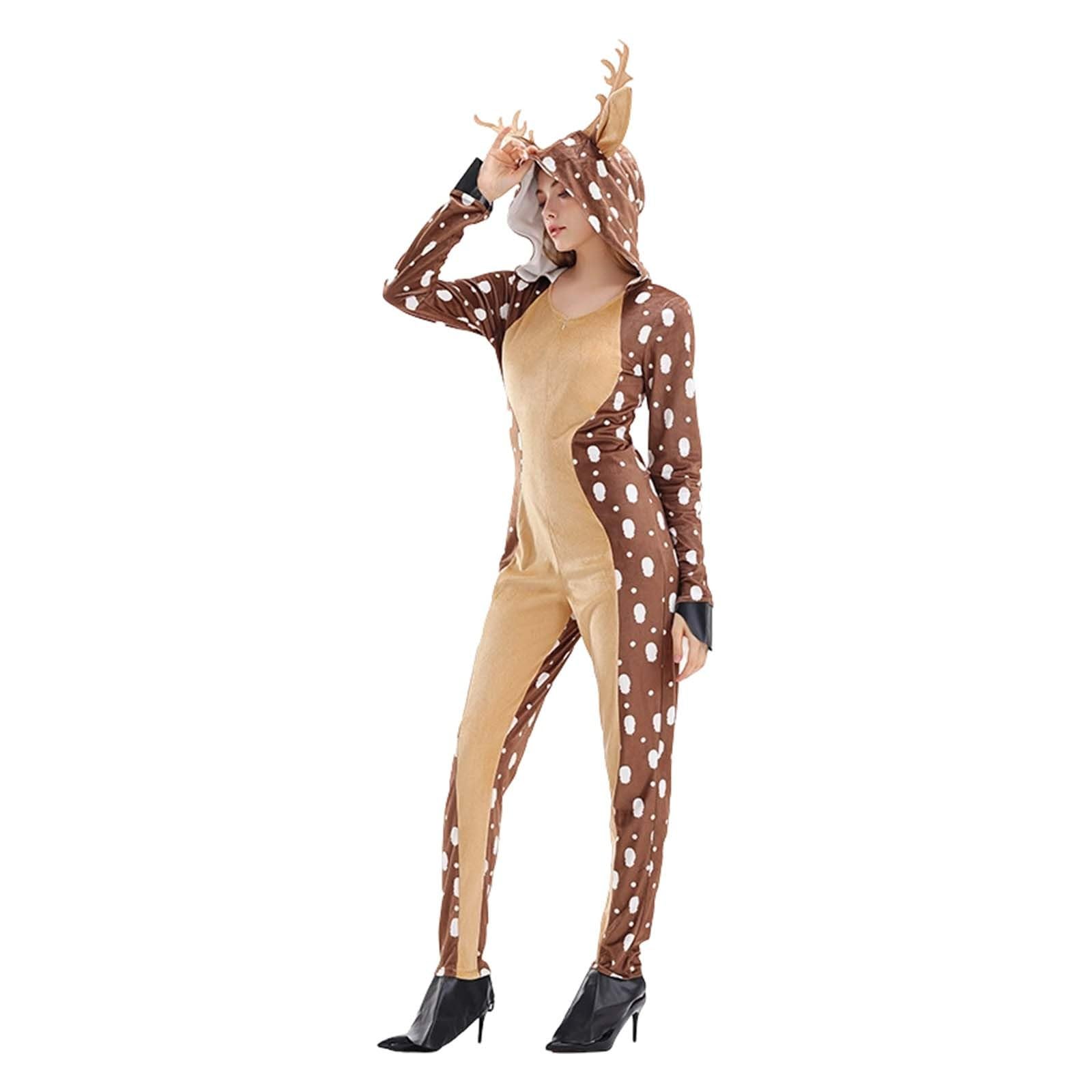 Costume Natale Da Renna Bambini Bambina Bambino Cervo Alce Tuta Natalizia Con Cappuccio Para Natale Capodanno Carnevale Di Cosplay Mascherata Carnevale Festa A Tema Per Famiglie