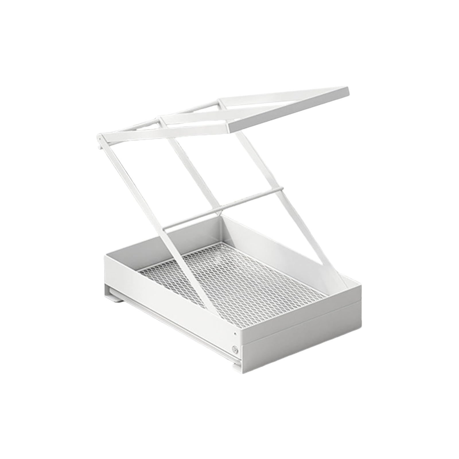 MICFENY Foldable Sink Holder Kitchen Tool Organiser Space Saving Storage Rack for Brushes and Detergents with Drain Tray