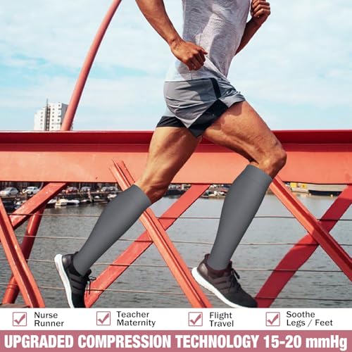Image of Compression Socks for Women & Men Circulation (6 Pairs) 15-20 mmHg is Best Support for Athletic Running,Nurse