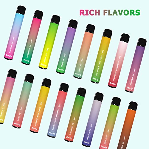 Bescig Einweg E Zigarette 3Pcs E Shisha Einweg 800 Züge Vape Ohne Nikotin, Blueberry Ice+Pineapple Peach Mango+Cherry… – Bild 7